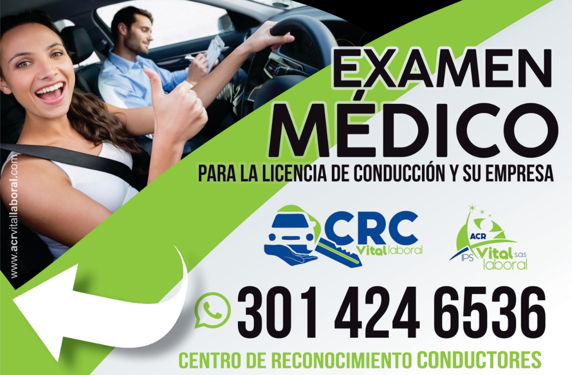 Examenes Medicos para la licencia de conducción en Tocancipa, Sopo, Briceño, Zipaquira, Choconta, Funza, Guatavita